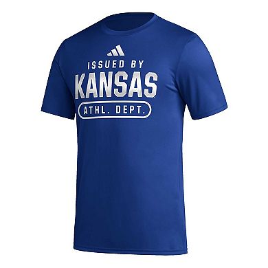 Men's adidas Royal Kansas Jayhawks Sideline AEROREADY Pregame T-Shirt