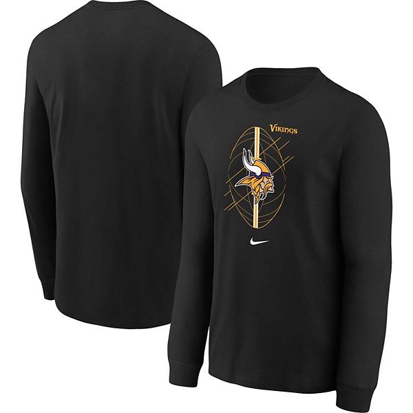 Youth Black Minnesota Vikings Icon Cotton Long Sleeve T-Shirt