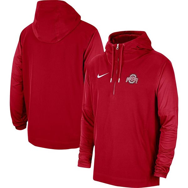 Men's Nike Scarlet Ohio State Buckeyes 2023 Coach Half-Zip Hooded Jacket