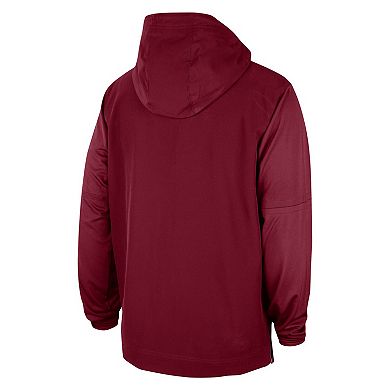 Men's Nike Crimson Oklahoma Sooners 2023 Coach Half-Zip Hooded Jacket