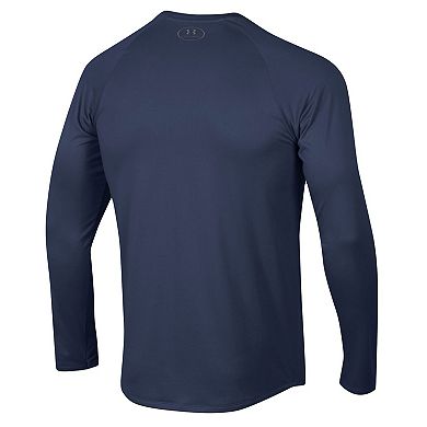 Men's Under Armour Navy Notre Dame Fighting Irish 2023 Sideline Tech Raglan Long Sleeve T-Shirt