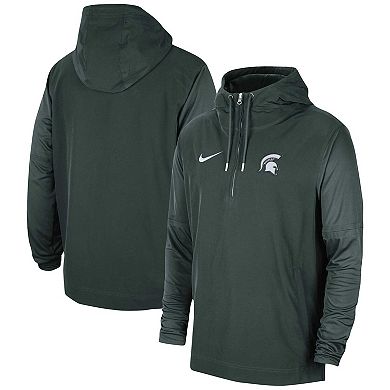Men's Nike Green Michigan State Spartans 2023 Coach Half-Zip Hooded Jacket