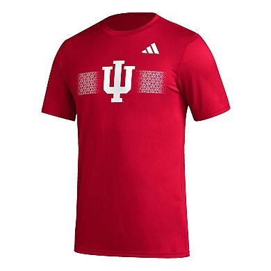 Men's adidas Crimson Indiana Hoosiers Pregame AEROREADY T-Shirt