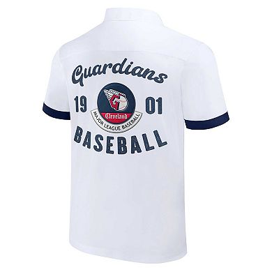 Men's Darius Rucker Collection by Fanatics  White Cleveland Guardians Bowling Button-Up Shirt