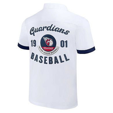 Men's Darius Rucker Collection by Fanatics White Cleveland Guardians Bowling Button-Up Shirt