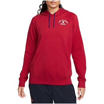 Women's Nike Red Barcelona Essential Raglan Pullover Hoodie