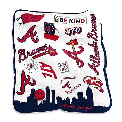 Atlanta Braves 50'' x 60'' Native Raschel Plush Throw Blanket
