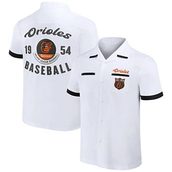 Men's Darius Rucker Collection by Fanatics White Baltimore Orioles Bowling Button-Up Shirt