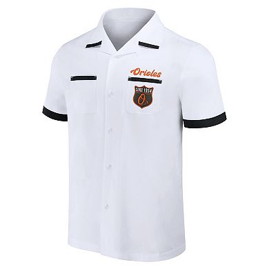 Men's Darius Rucker Collection by Fanatics White Baltimore Orioles Bowling Button-Up Shirt