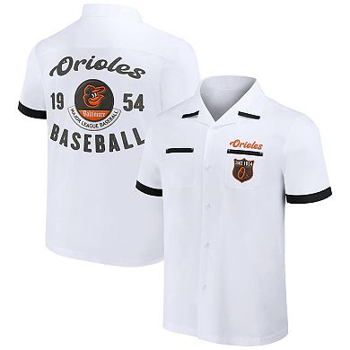 Men's Darius Rucker Collection by Fanatics White Baltimore Orioles Bowling Button-Up Shirt