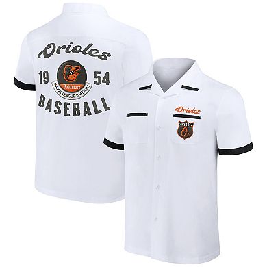 Men's Darius Rucker Collection by Fanatics  White Baltimore Orioles Bowling Button-Up Shirt