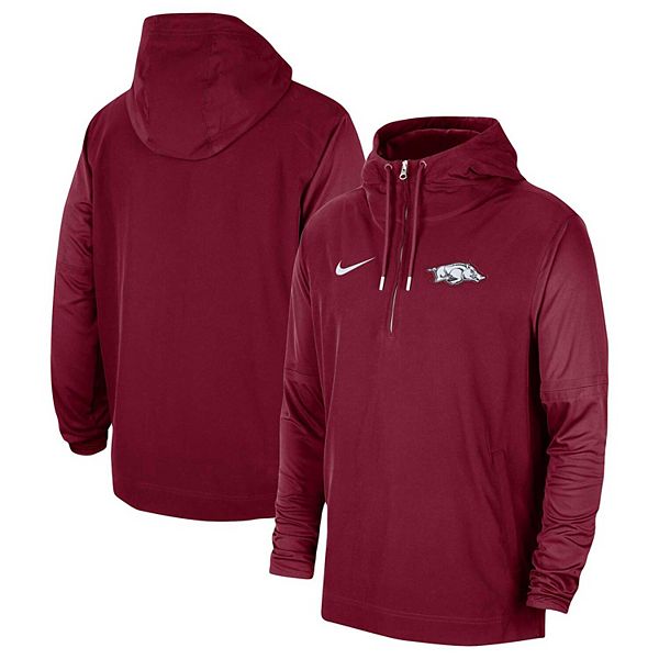 Men's Nike Cardinal Arkansas Razorbacks 2023 Coach Half-Zip Hooded Jacket