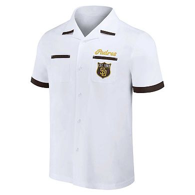 Men's Darius Rucker Collection by Fanatics White San Diego Padres Bowling Button-Up Shirt