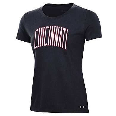 Women's Under Armour Black Cincinnati Bearcats Two-Hit T-Shirt