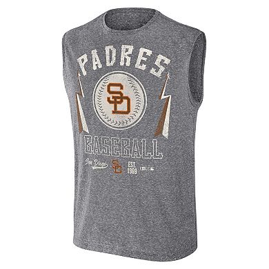 Men's Darius Rucker Collection by Fanatics Charcoal San Diego Padres Muscle Tank Top