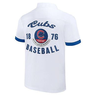 Men's Darius Rucker Collection by Fanatics White Chicago Cubs Bowling Button-Up Shirt