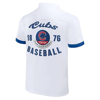 Men s Darius Rucker Collection by Fanatics White Chicago Cubs Bowling Button Up Shirt