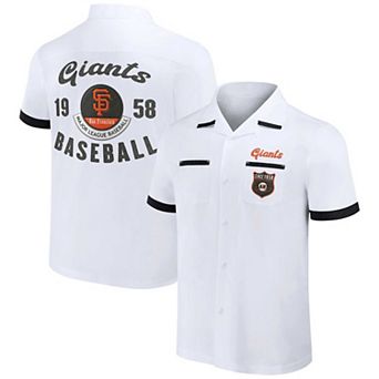 Men's Darius Rucker Collection by Fanatics White San Francisco Giants Bowling Button-Up Shirt