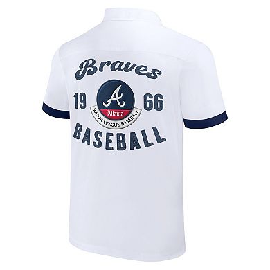 Men's Darius Rucker Collection by Fanatics White Atlanta Braves Bowling Button-Up Shirt