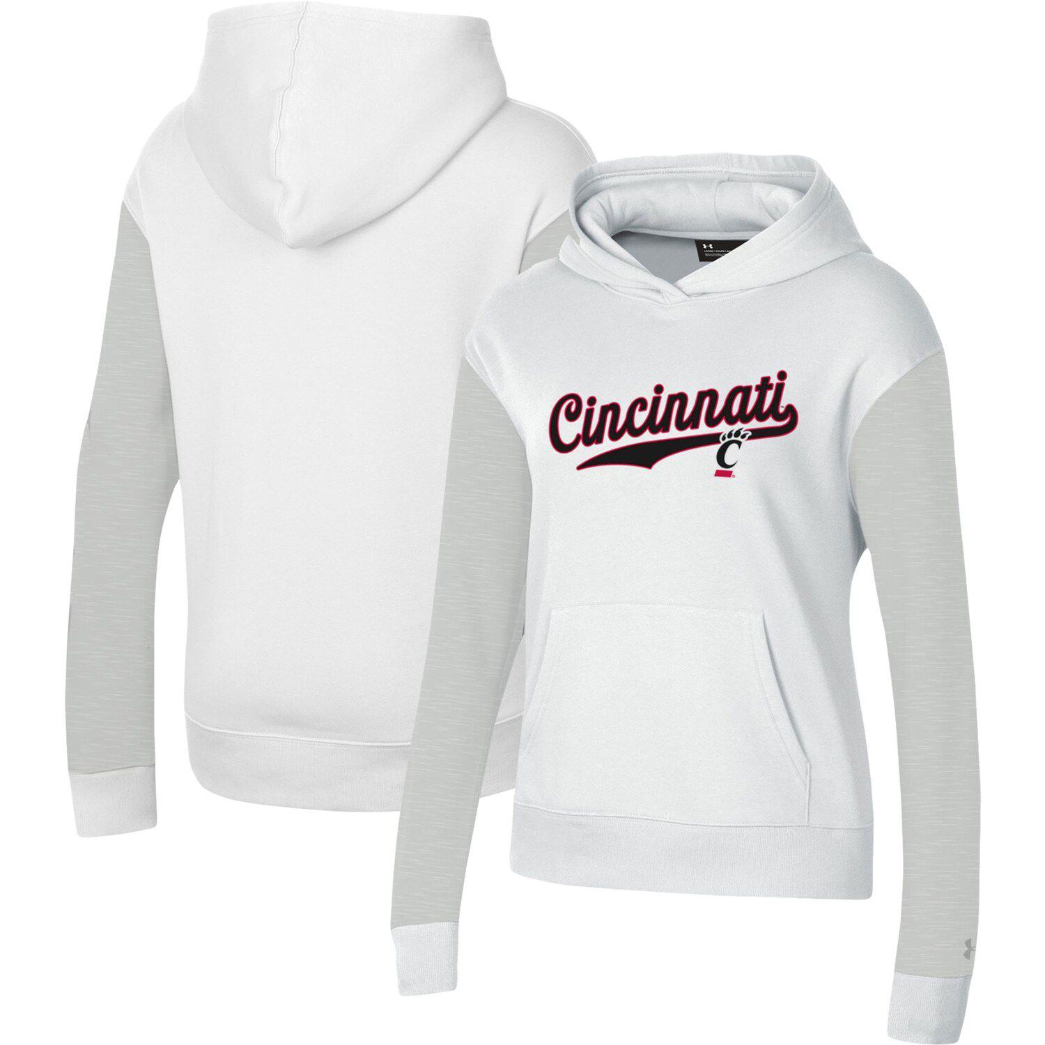 Women's Gameday Couture White/Black Cincinnati Bearcats For the Fun Double  Dip-Dyed Pullover Hoodie