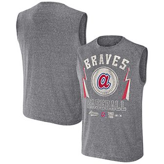 Men's Darius Rucker Collection by Fanatics Charcoal Atlanta Braves Muscle Tank Top