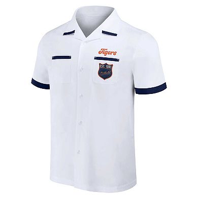 Men's Darius Rucker Collection by Fanatics White Detroit Tigers Bowling Button-Up Shirt