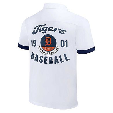Men's Darius Rucker Collection by Fanatics White Detroit Tigers Bowling Button-Up Shirt