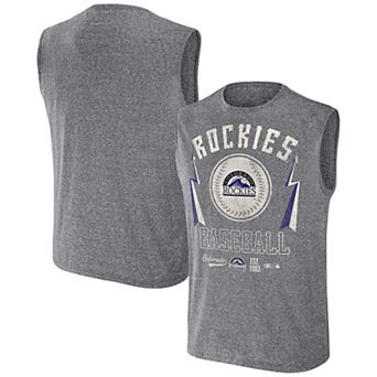 Men's Darius Rucker Collection by Fanatics Charcoal Colorado Rockies Muscle Tank Top