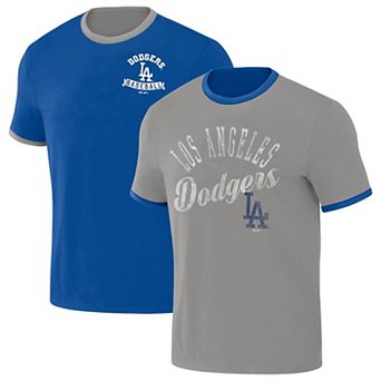 Men's Darius Rucker Collection by Fanatics Royal/Gray Los Angeles Dodgers Two-Way Ringer Reversible T-Shirt