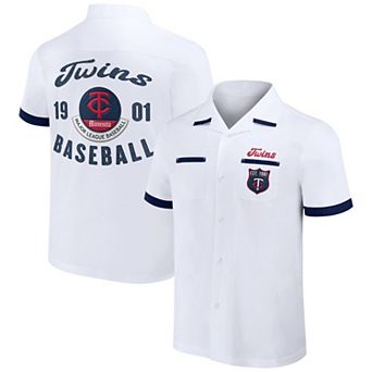 Men's Darius Rucker Collection by Fanatics White Minnesota Twins Bowling Button-Up Shirt
