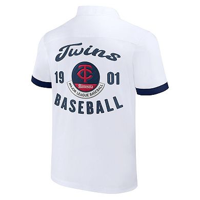 Men's Darius Rucker Collection by Fanatics White Minnesota Twins Bowling Button-Up Shirt