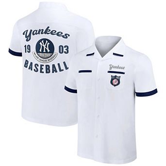Men's Darius Rucker Collection by Fanatics White New York Yankees Bowling Button-Up Shirt