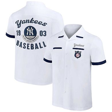 Men's Darius Rucker Collection by Fanatics White New York Yankees Bowling Button-Up Shirt