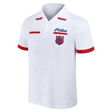 Men's Darius Rucker Collection by Fanatics White Philadelphia Phillies Bowling Button-Up Shirt