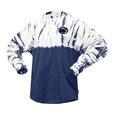 Women's Navy Penn State Nittany Lions Tie-Dye Long Sleeve Jersey T-Shirt