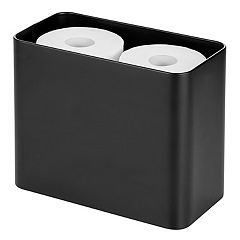 mDesign Steel Toilet Paper Roll Storage and Dispenser for Bathroom - Satin