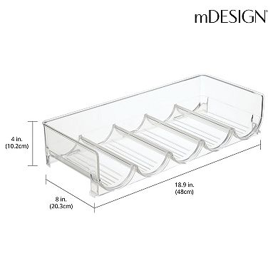 mDesign Water Bottle / Wine Rack Storage Organizer, 20 Bottles, 4 Pack - Clear