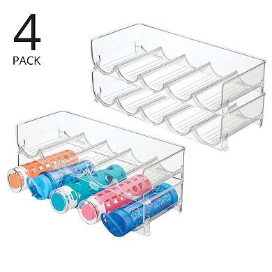 mDesign Water Bottle / Wine Rack Storage Organizer, 20 Bottles, 4 Pack - Clear