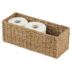 Dublin Bathroom Decor Box Toilet Paper Holder Storage Basket - Decorative  Toilet Tank Topper Bathroom Storage Organizer - Bathroom Sink Organizer  Countertop Container, Modern Gray and Silver Look.