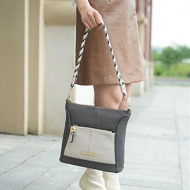 MKF Collection Nala Vegan Color-Block Leather Womens Crossbody Bag by Mia K