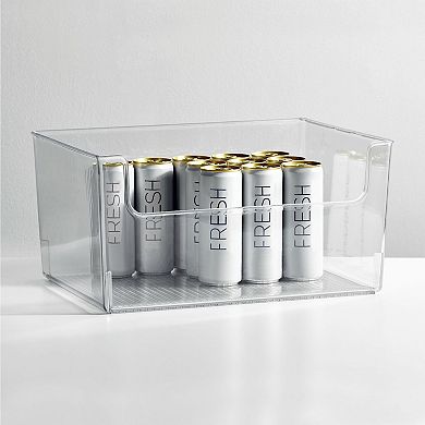 mDesign Bathroom Plastic Storage Organizer Bin with Open Front - 2 Pack - Clear
