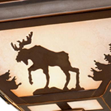 Rustic 14-in W Bronze Flush Mount Ceiling Light Fixture