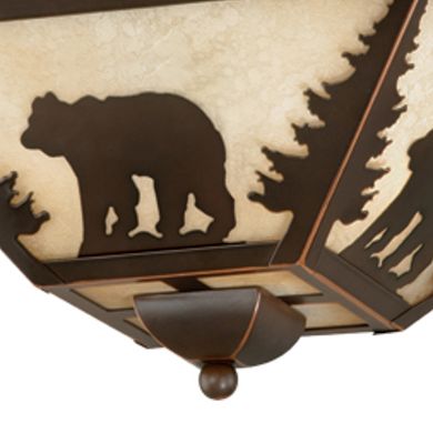 Rustic 14-in W Bronze Flush Mount Ceiling Light Fixture