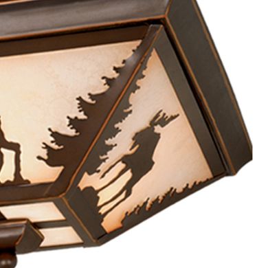 Rustic 14-in W Bronze Flush Mount Ceiling Light Fixture