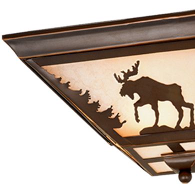 Rustic 14-in W Bronze Flush Mount Ceiling Light Fixture