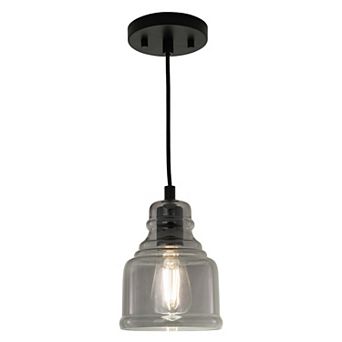 Millie Matte Black Mini Pendant Ceiling Light Smoke Gray Bell Glass