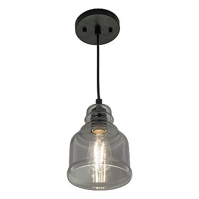 Millie Matte Black Mini Pendant Ceiling Light Smoke Gray Bell Glass