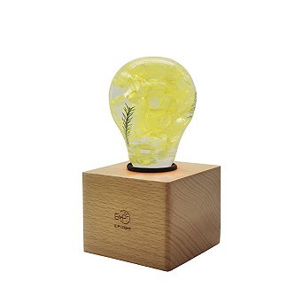 EP LIGHT 6.3" Yellow Hydrangea Wooden Lamp