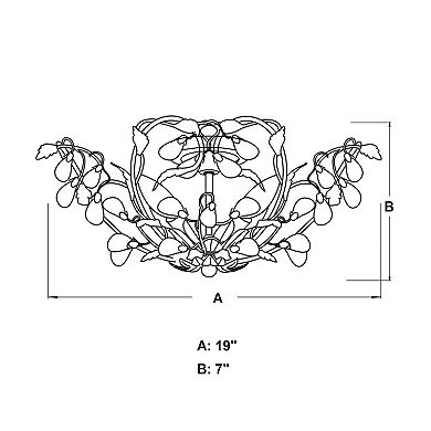 Jardin 19-in W Crystal Vintage Vine Semi Flush Mount Ceiling Light Fixture