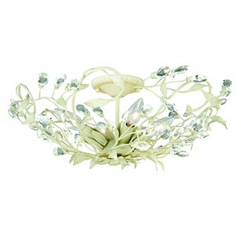 Jardin 19 in W Crystal Vintage Vine Semi Flush Mount Ceiling Light Fixture